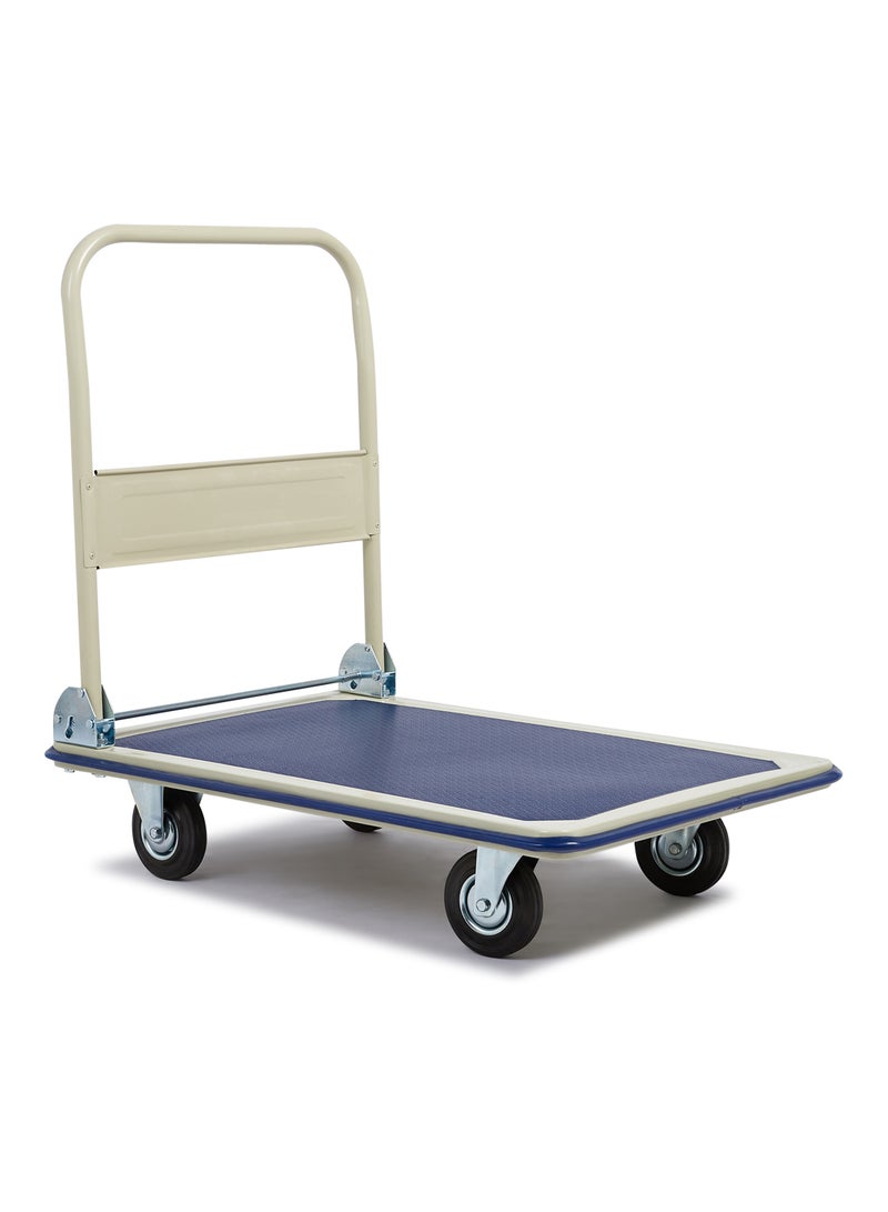 Foldable Platform Trolley Blue and Cream 90x60x20centimeter - Image 2
