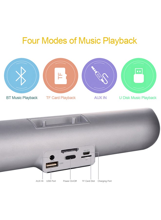 Stereo Wireless Bluetooth Speaker V5673 Silver  - Image 4
