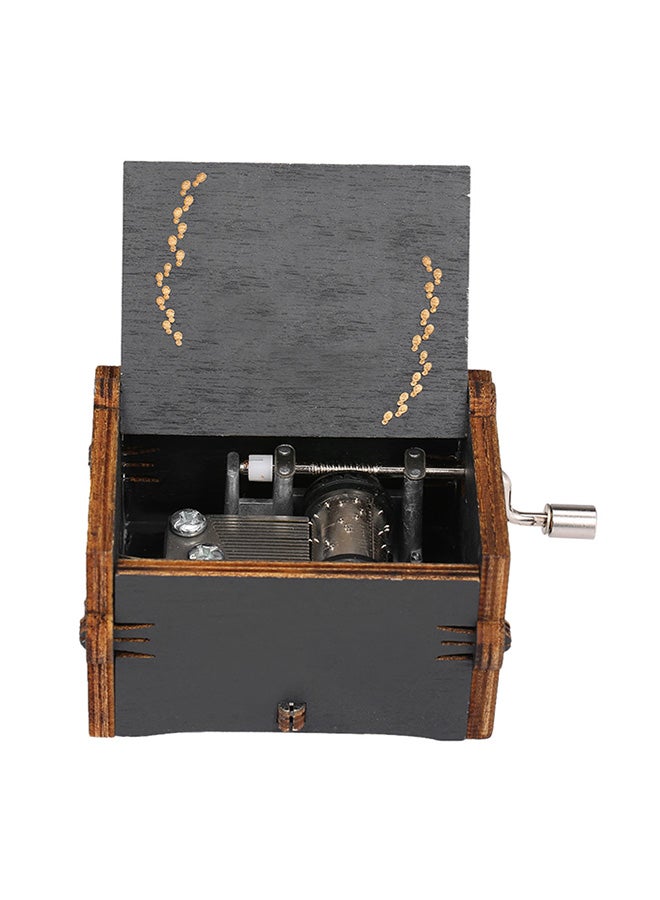 صندوق موسيقى خشبي للأغاني بتصميم كلاسيكي أسود  - Image 1