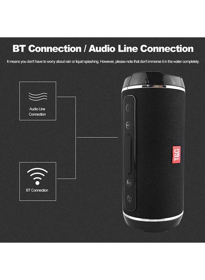 T&G Splash-Proof Portable Bluetooth Speaker Black  - Image 4