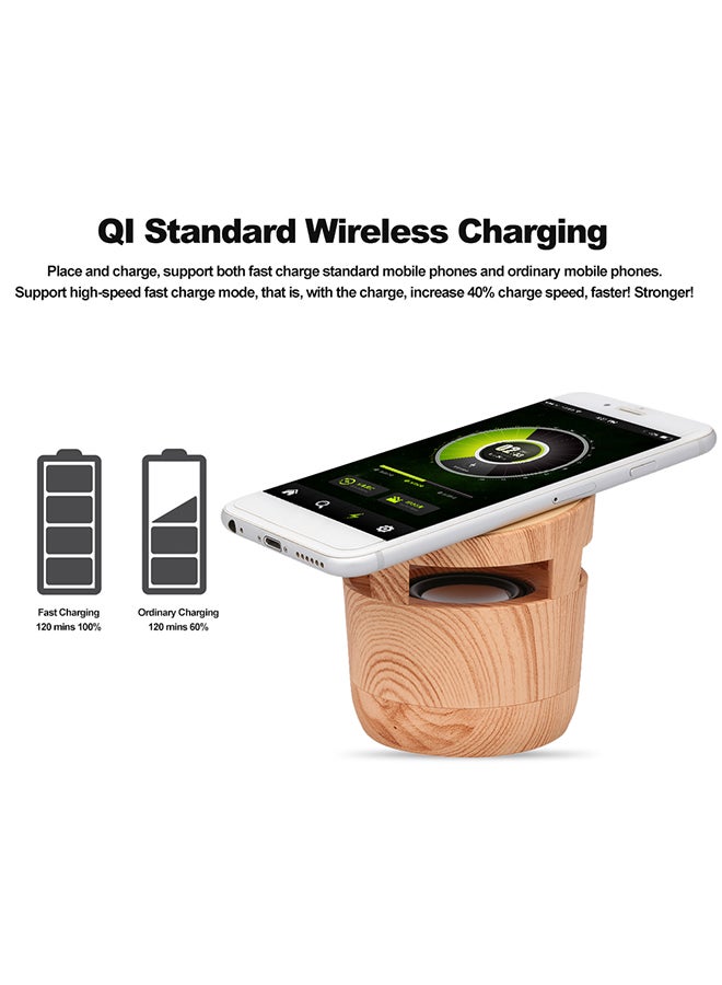 Portable Bluetooth Wooden Speaker V5057 Brown  - Image 4