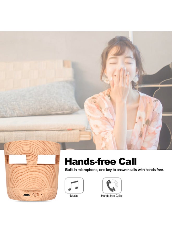 Portable Bluetooth Wooden Speaker V5057 Brown  - Image 5