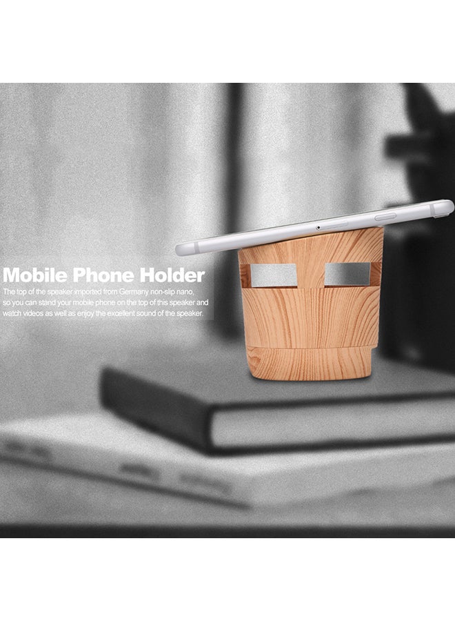 Portable Bluetooth Wooden Speaker V5057 Brown  - Image 3