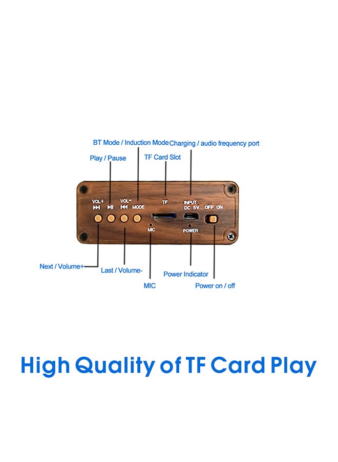 Portable Bamboo Bluetooth 5.0 Speaker V4833 Brown  - Image 2