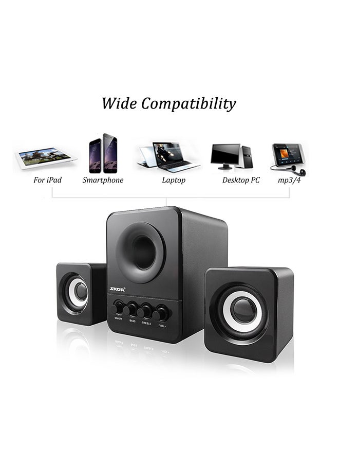 SADA Bass Stereo Computer Speaker V3816 Black - Image 2