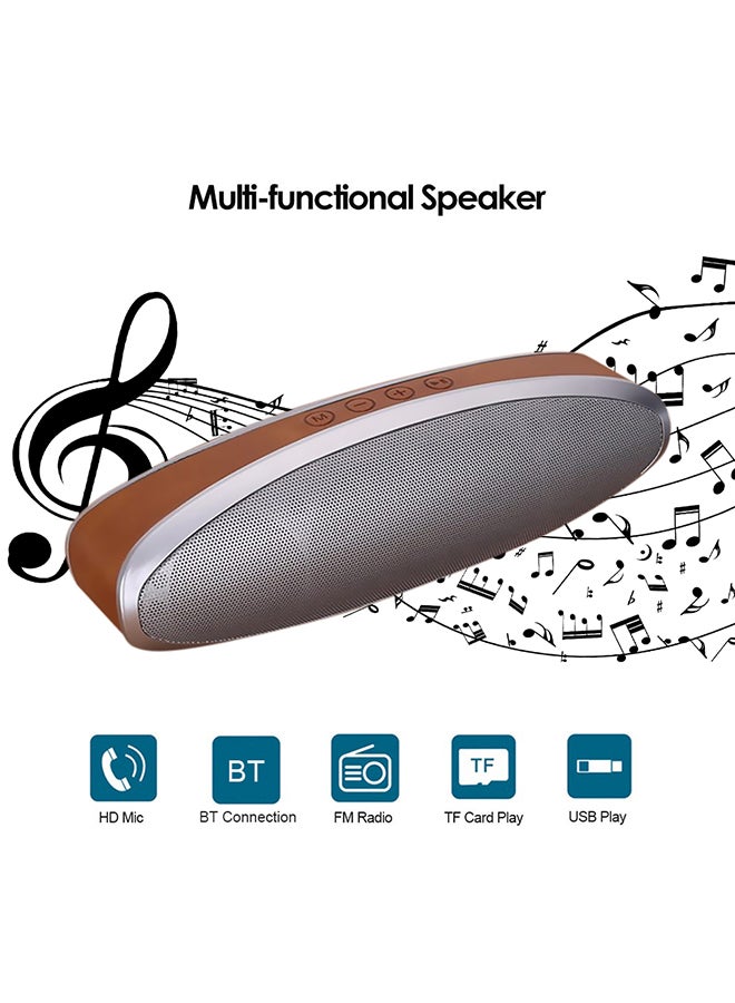 Portable Bluetooth Speaker V3600 Brown/Silver  - Image 2