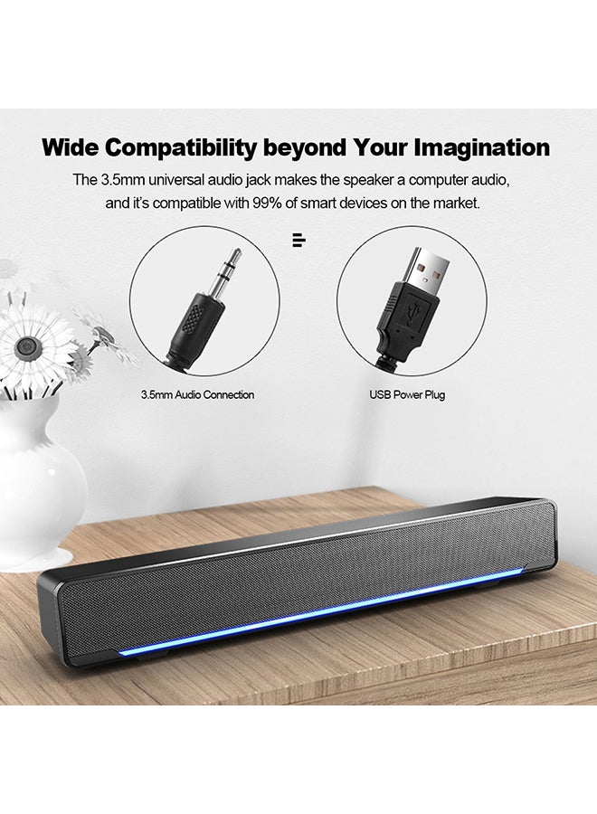 SADA - Stereo Bass Subwoofer Wired Speaker V5902 Black - Image 1