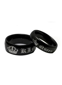 Stainless Steel "King Queen" Promise Ring