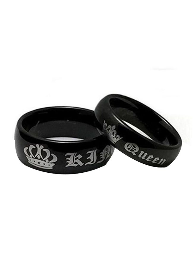 Znworld - Stainless Steel "King Queen" Promise Ring - Image 1