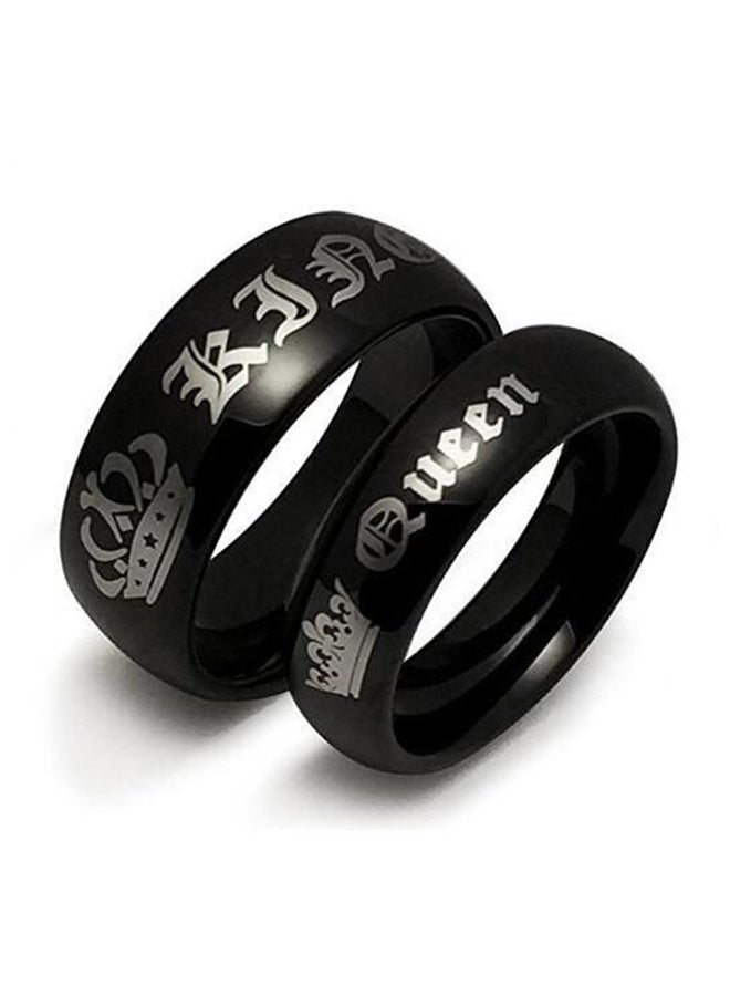 Znworld - Stainless Steel "King Queen" Promise Ring - Image 1