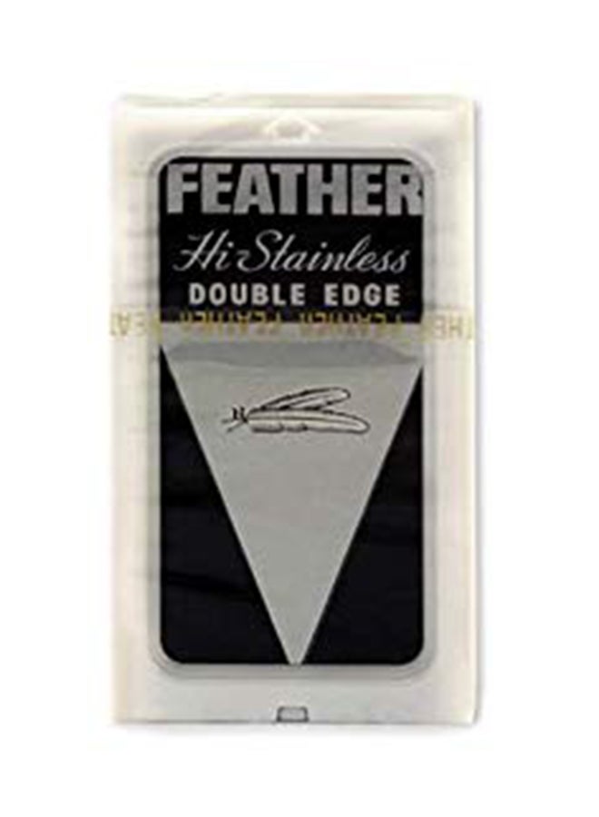 Feather 5-Piece Double Edge Blade Silver 