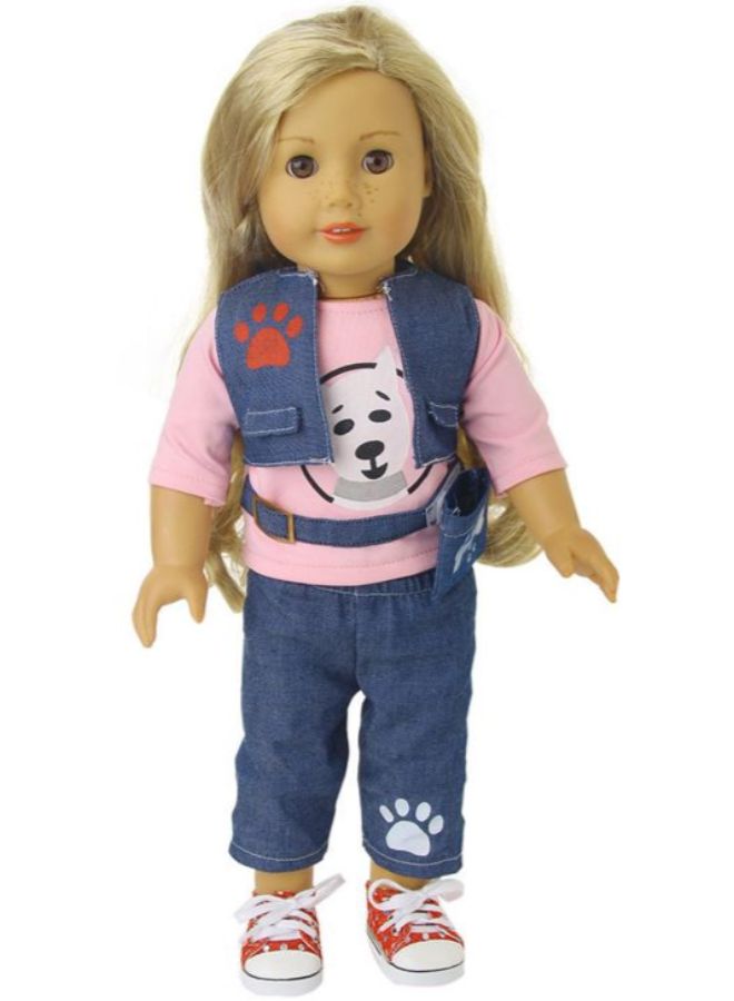 يونيك طقم جينز لدمية أميريكان جيرل 18بوصة - Image 2