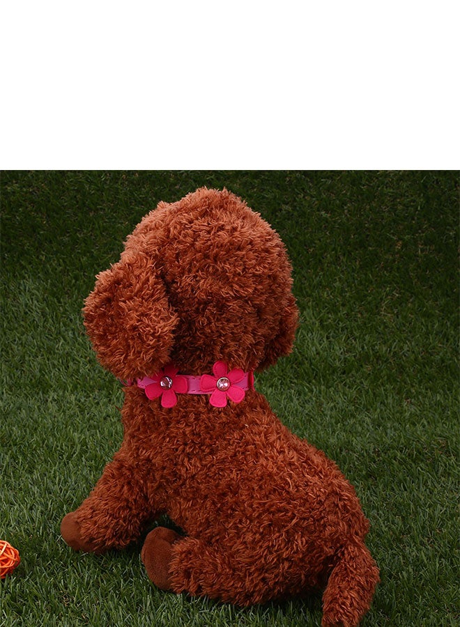 Adjustable PU Crystal Pet Collar Pink 11 x 4 x 4centimeter - Image 3