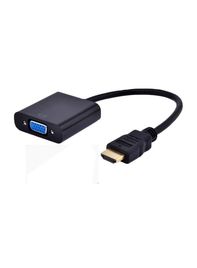 بروميت كابل محول من منفذ HDMI إلى VGA بدقة 1080P ذكر إلى أنثى لأجهزة الكمبيوتر ومشغلات DVD وأجهزة التلفزيون عالية الوضوح وأجهزة اللابتوب أسود  - Image 2