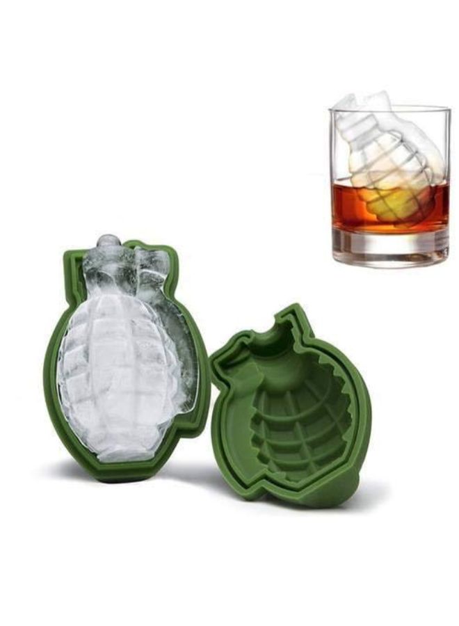 Generic 3D Grenade Shape Ice Cube Mold 10 x 6 x 6 cm Green  - Image 3