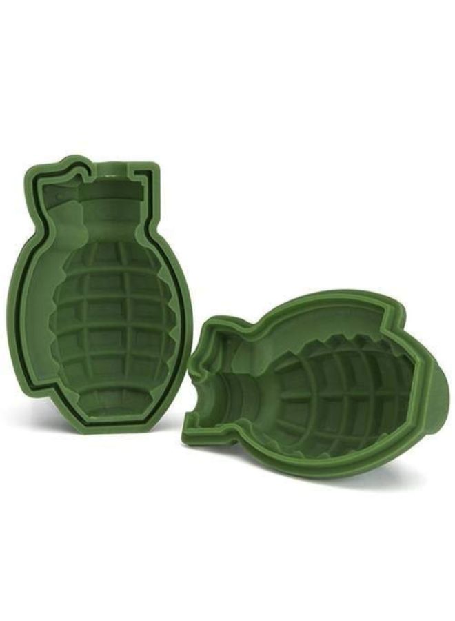 Generic 3D Grenade Shape Ice Cube Mold 10 x 6 x 6 cm Green  - Image 2