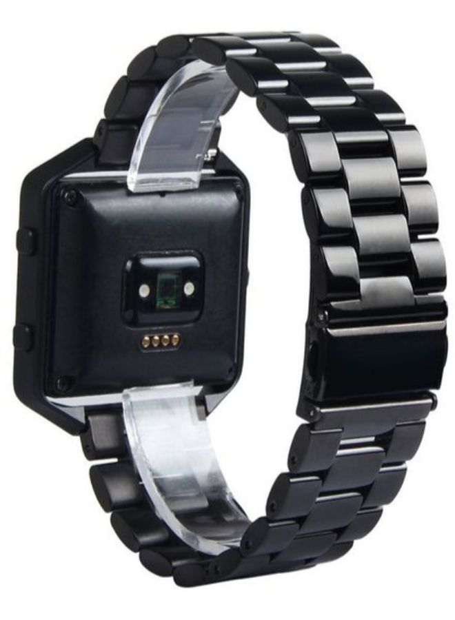 unisex Black Stailess Steel Watch Band With Metal Frame House 2 in 1 Replacement Strap
