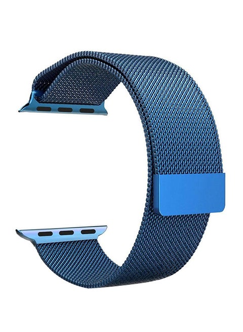 Milanese Loop Mesh Stainless Steel Replacement Band For Apple Watch Series 4 Blue