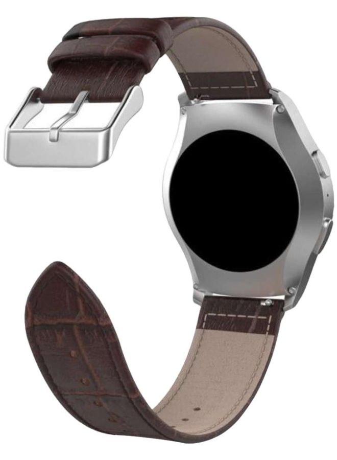 Leather Strap Band For Samsung Galaxy Gear S2 Classic Dark Brown - Image 2