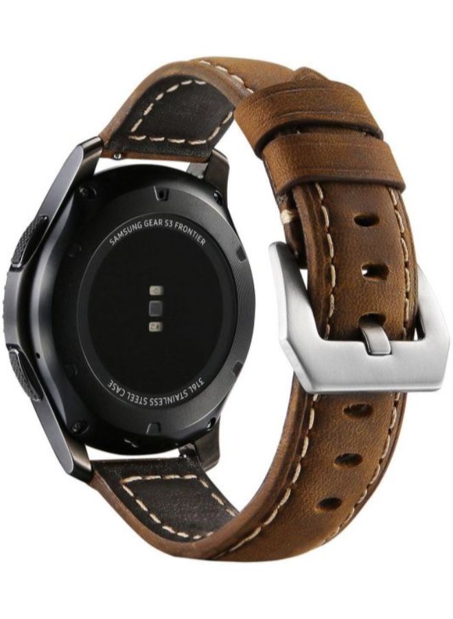 Leather Strap Band For Samsung Gear S3 Brown - Image 2