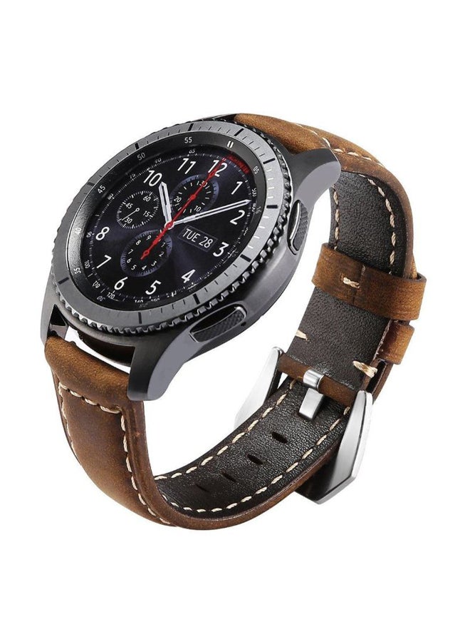 Leather Strap Band For Samsung Gear S3 Brown - Image 1