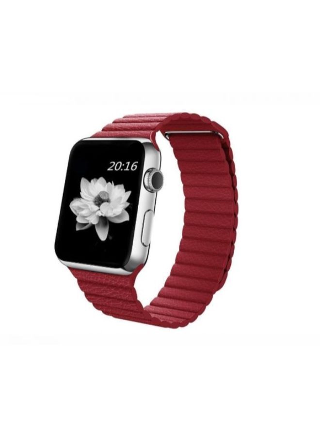Generic - Leather Loop Band For Apple Watch Red - Image 1
