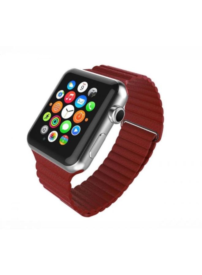 Generic - Leather Loop Band For Apple Watch Red - Image 1