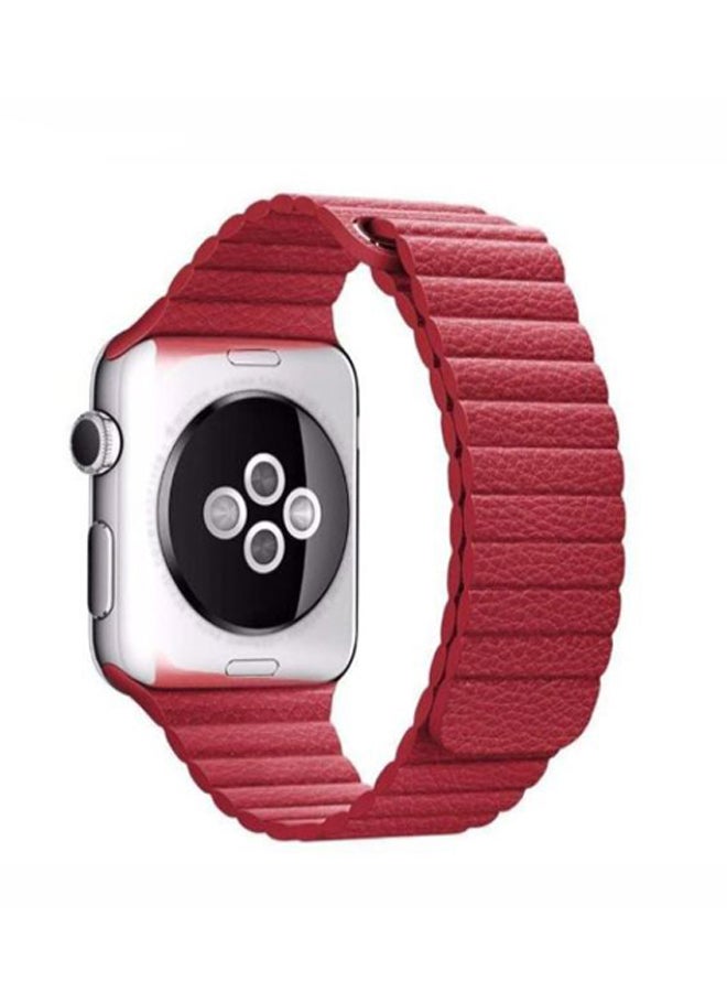 Generic - Leather Loop Band For Apple Watch Red - Image 1