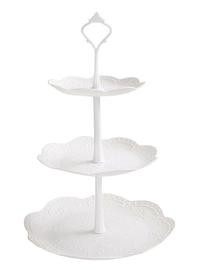 3-Tiers Plastic Cake Stand White 12x10inch  - Image 1