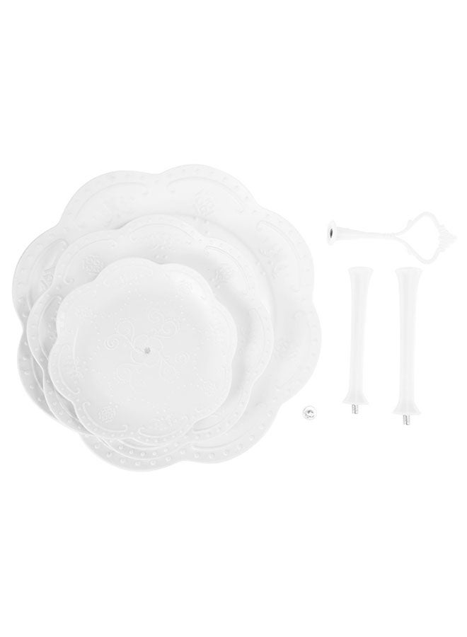 3-Tiers Plastic Cake Stand White 12x10inch  - Image 2