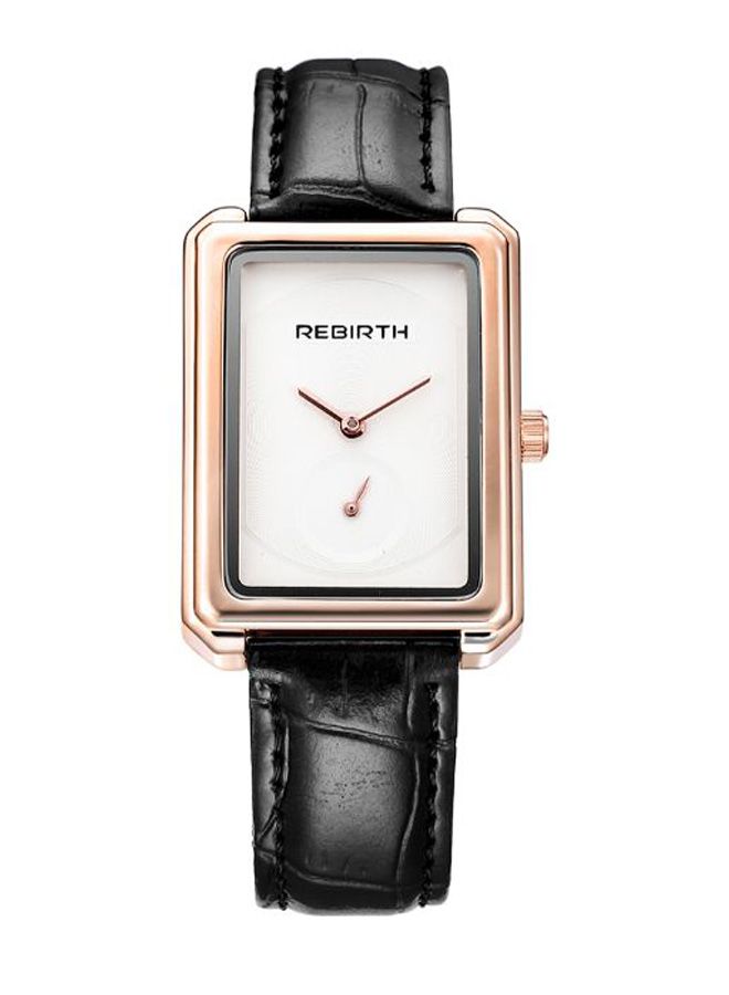 women PU Leather Analog Watch RE203 - 25 mm - Black