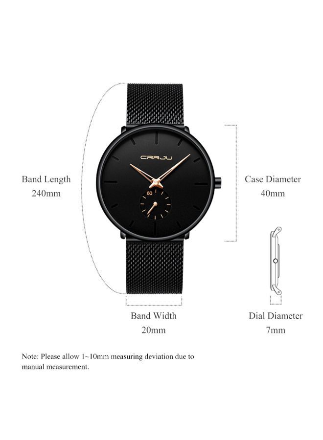 Stainless Steel Analog Watch CJ-2150 - 40 mm - Black - Image 2