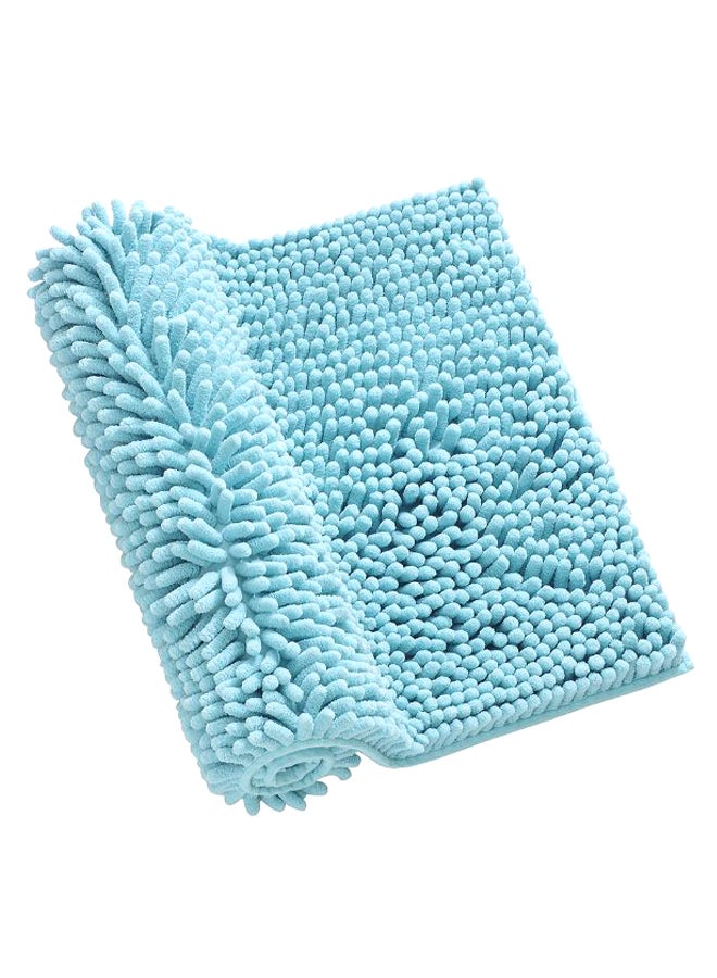 Washable Chenille Bath Rugs Floor Mat Blue 50 × 80cm