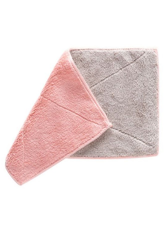 Anti Grease Dish Rag Towel Pink/Grey 27.5 x 16cm