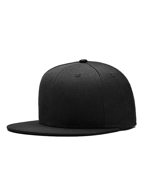 Adjustable Snapback Solid Flat Visor Cap