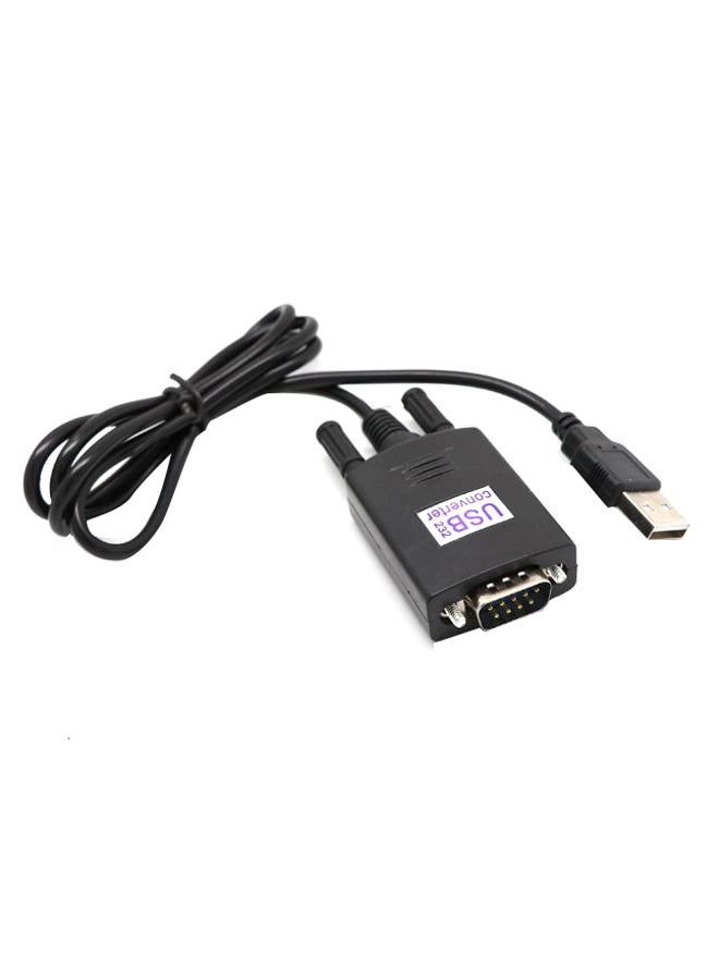 محول كابل لتوصيل منفذ Rs-232 التسلسلي بمنفذ USB 2.0 Pl2303 أسود