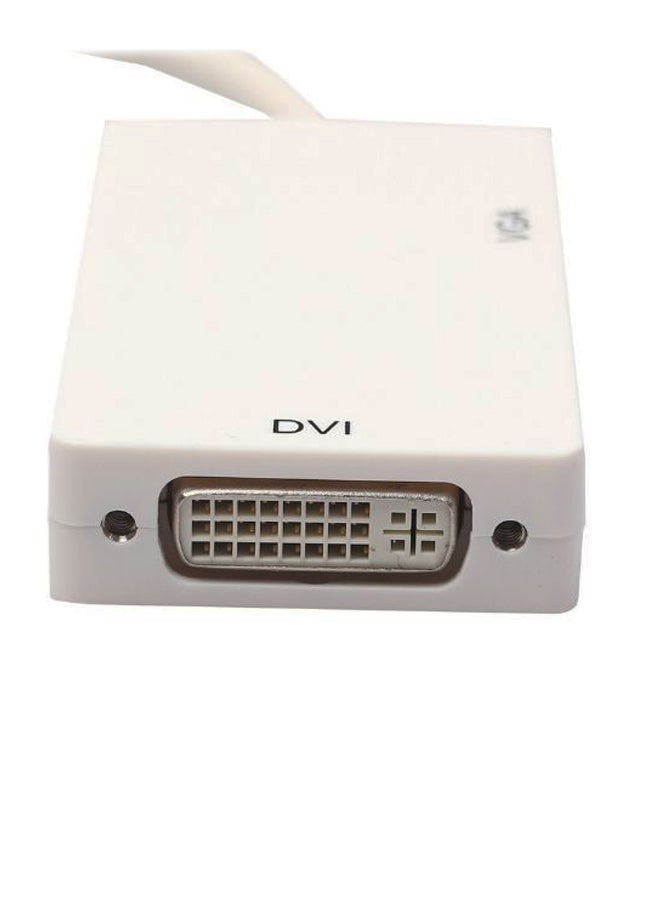 Thunderbolt Mini Display Port DP To HDMI DVI VGA Adapter White - Image 1