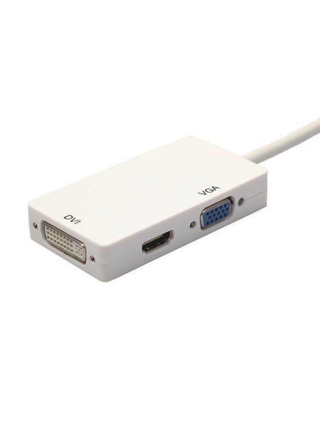 Thunderbolt Mini Display Port DP To HDMI DVI VGA Adapter White - Image 2
