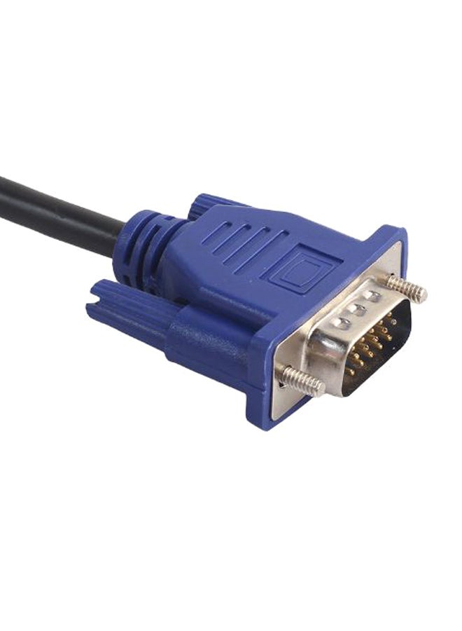 SVGA VGA Monitor Extension Lead Male To Female PC Video Cable Black - Image 2