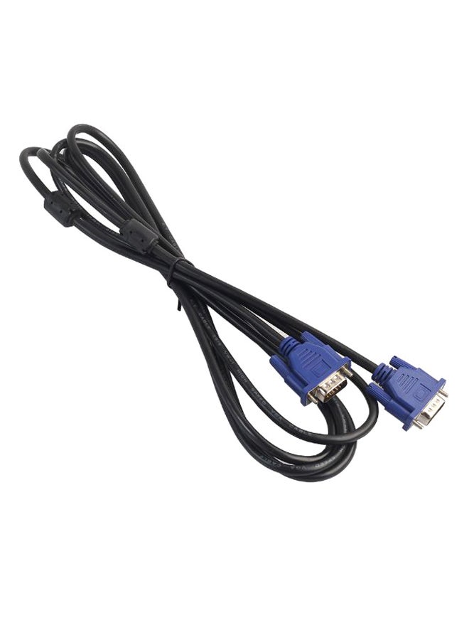 SVGA VGA Monitor Extension Lead Male To Female PC Video Cable Black - Image 1