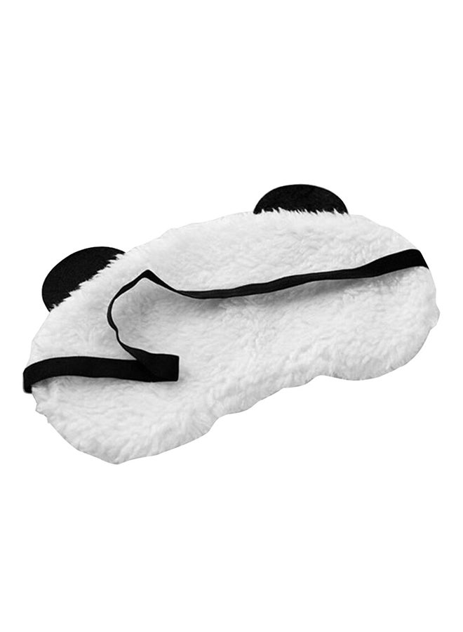 BUYITNOW - Eye Mask Plush Sleeping Blindfold Eyeshade Black/White One Size - Image 1