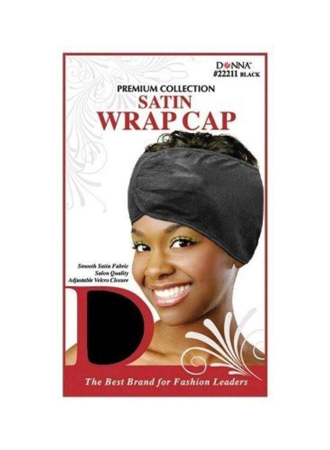 Donna Collection Satin Wrap Cap Black