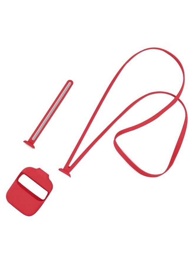 Ectownugs Protective Case For AirPods 2 With Antilost Neck Strap Red - Image 1