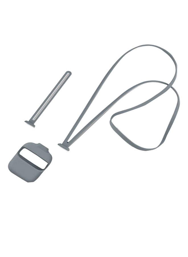 Ectownugs Protective Case For AirPods 2 With Antilost Neck Strap Grey  - Image 1