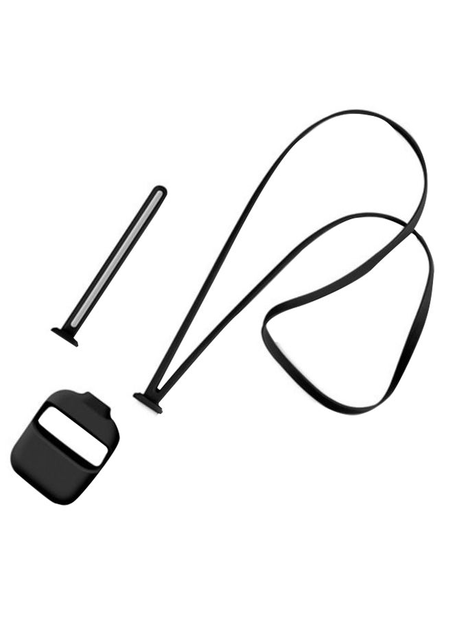 Ectownugs Protective Case For AirPods 2 With Antilost Neck Strap Black - Image 1