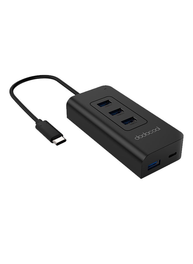 دودوكول موزع USB بـ 4 منافذ مع تقنية الشحن السريع أسود 