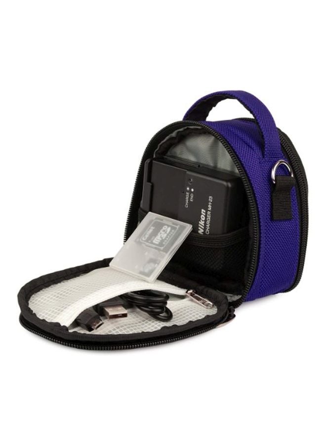 VanGoddy - Mini Laurel Carrying Case For Panasonic Lumix DMC-ZS40 Digital Camera Magic Blue/Black - Image 1