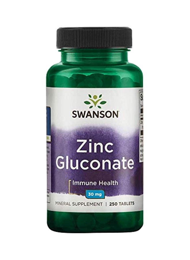 SWANSON Zinc Gluconate 30MG - 250 Tablets - Image 1