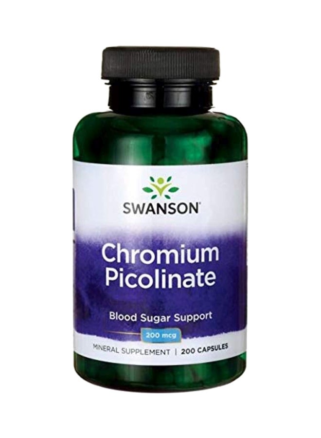 SWANSON Chromium Picolinate Blood Sugar Support 200 mcg - 200 Capsules  - Image 1