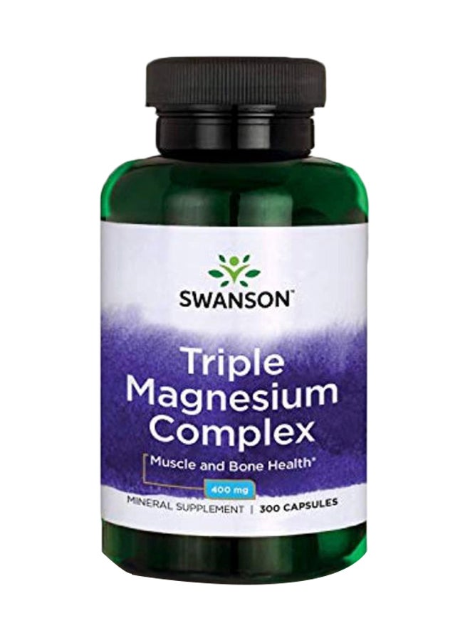 Triple Magnesium Complex Mineral Supplement - 300 Capsules